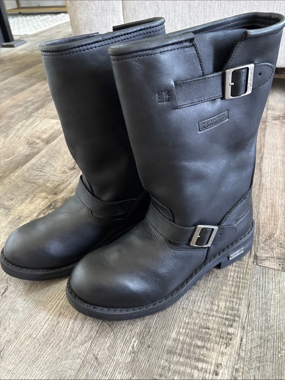 Xelement “The Classic” Black Engineer Motorcycle Premium Leather Boots